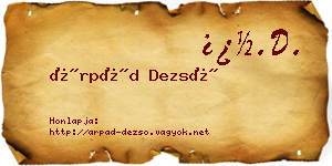 Árpád Dezső névjegykártya
