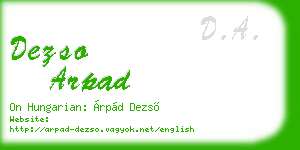 dezso arpad business card