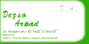 dezso arpad business card